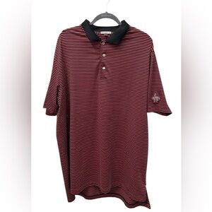 Peter Millar Summer Comfort Polo Shirt Men’s XL Red Black Stripe The Foundry